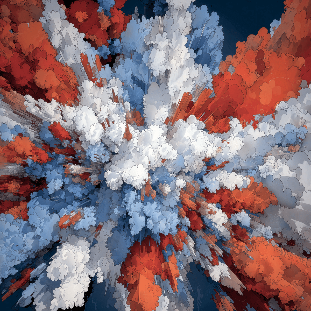 Atmospheric Burst – Abstract Cloud Energy Art for Modern Wall&nbsp;Décor