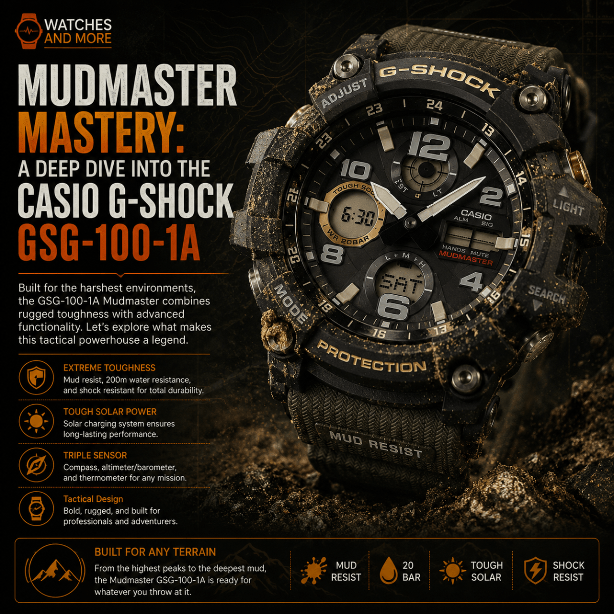 Mudmaster Mastery: A Deep Dive into the Casio G-Shock&nbsp;GSG-100-1A