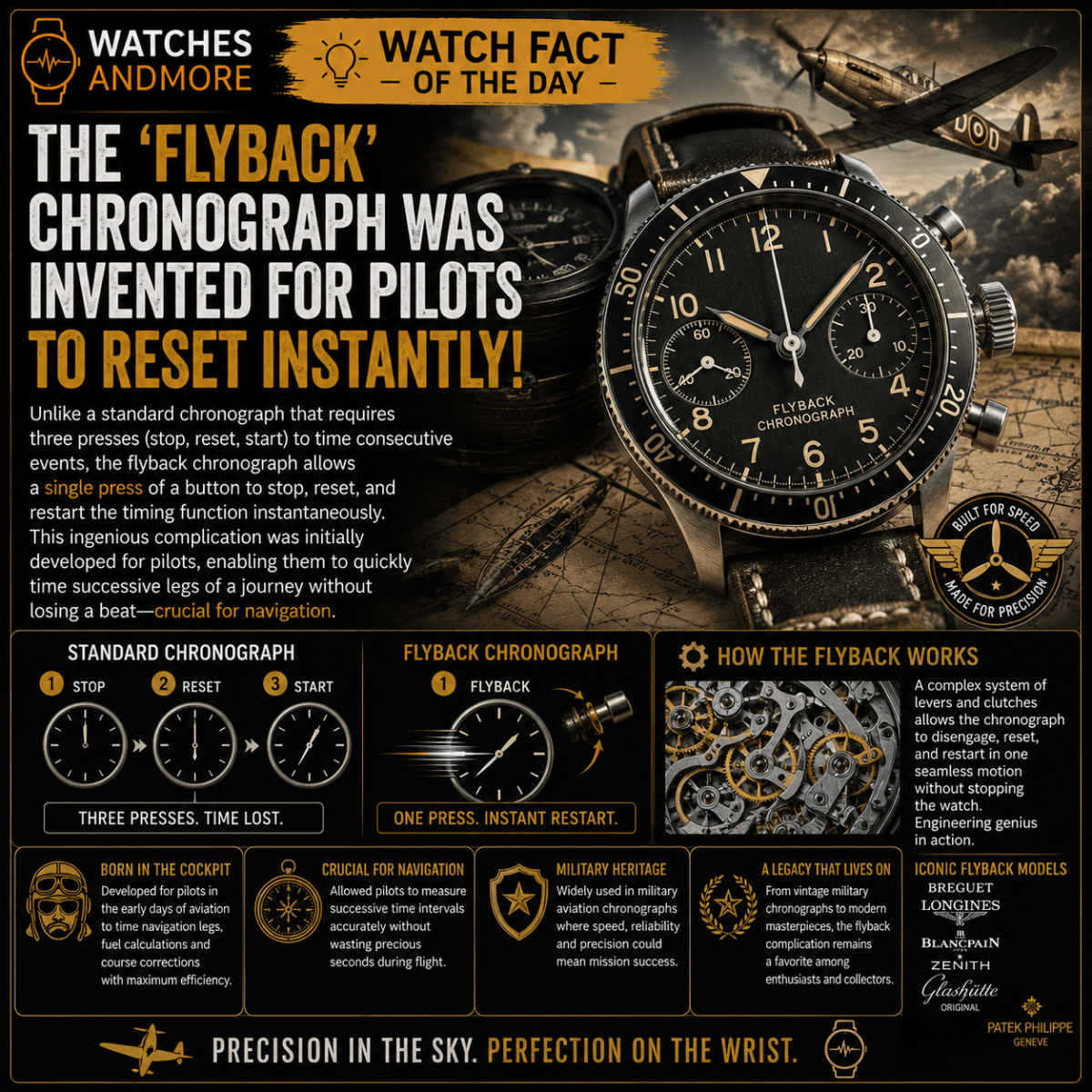 Watch Fact of the Day: The ‘Flyback’ Chronograph Was Invented for Pilots to Reset Instantly!