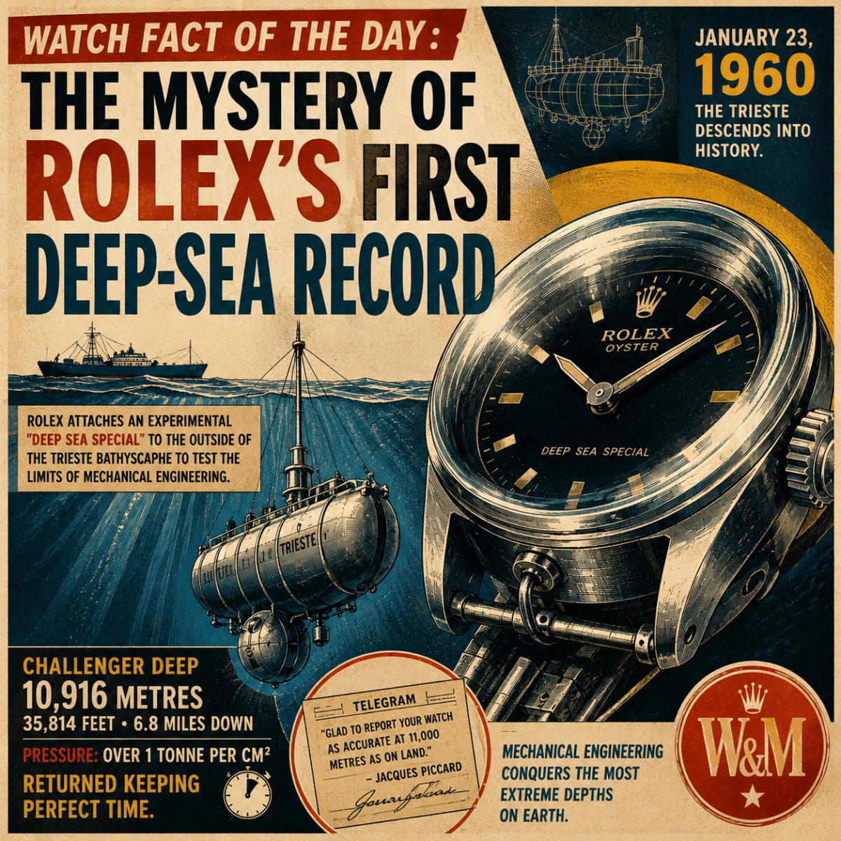 Watch Fact of the Day: The Mystery of Rolex’s First Deep-Sea&nbsp;Record