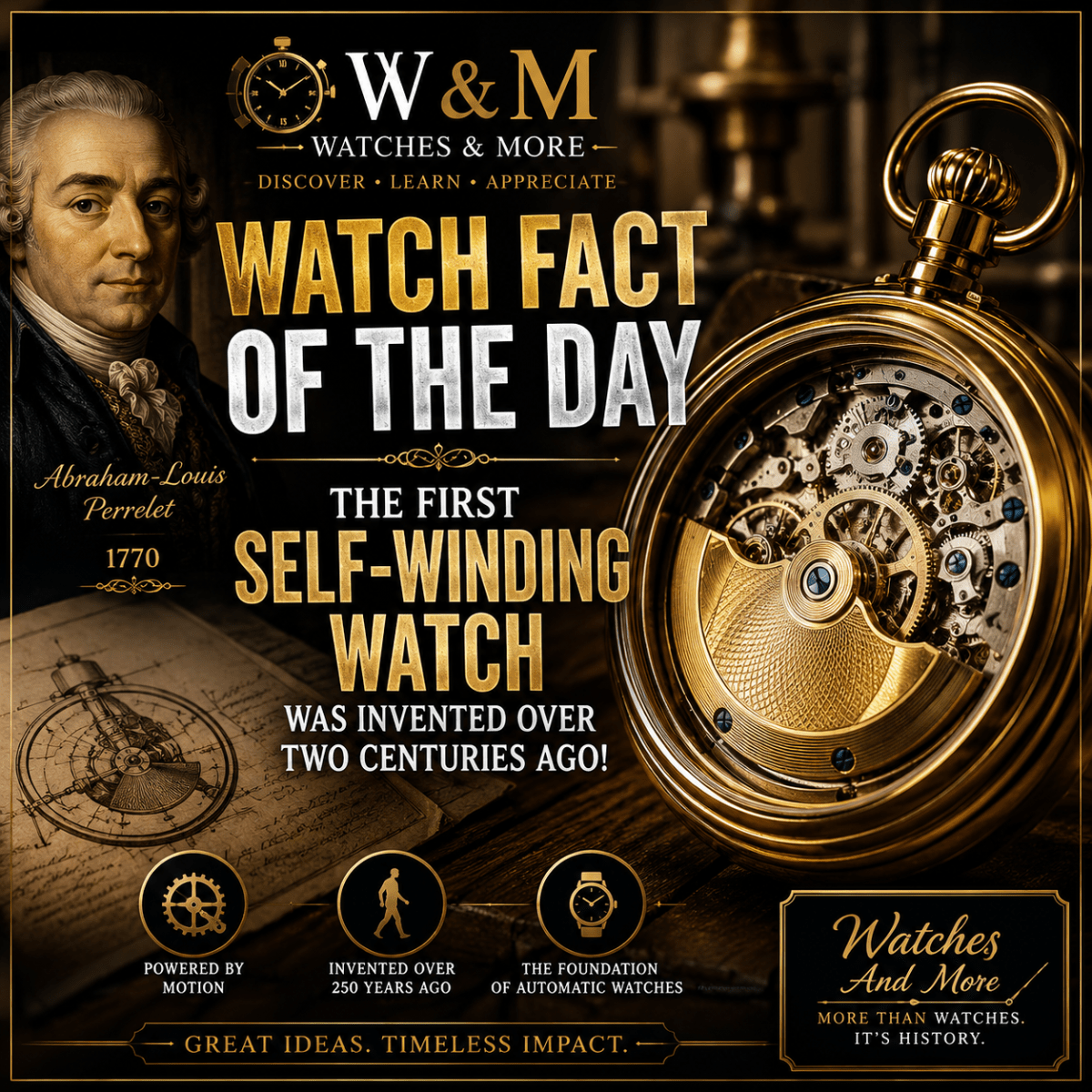 Watch Fact of the Day: The First Self-Winding Watch Was Invented Over Two Centuries&nbsp;Ago!