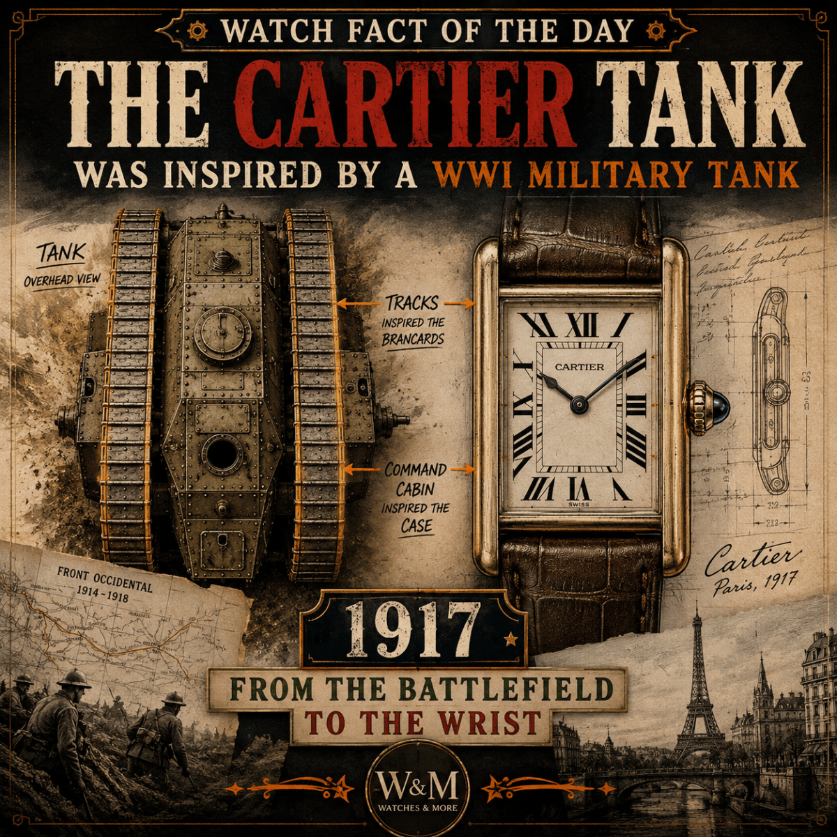 Watch Fact of the Day: The Cartier Tank Was Inspired by a WWI Military&nbsp;Tank